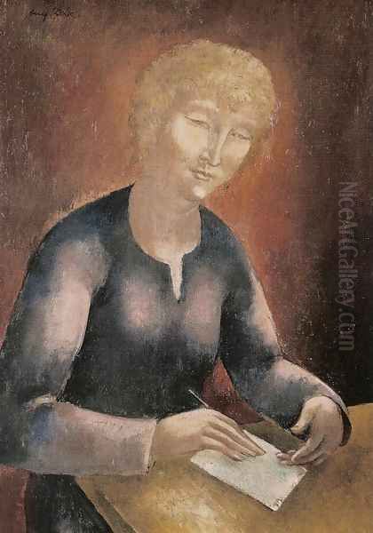 Woman Writing a Letter Oil Painting by Eugene Zak