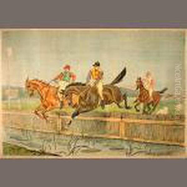 Steeplechase 3 Oil Painting by Auguste Vimar