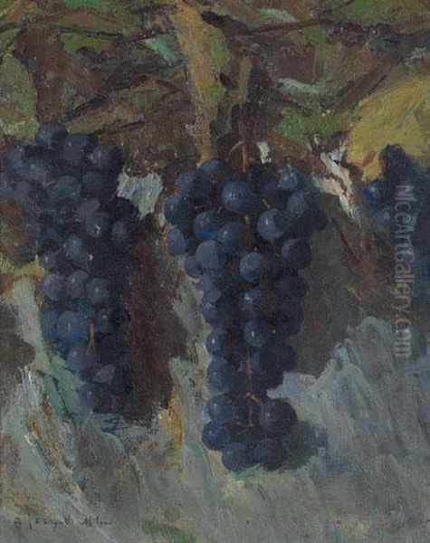 Grappoli D'uva Oil Painting by Adolfo A. Ferraguti Visconti