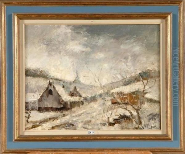 Paysage Enneige Oil Painting by Guillaume Vogels