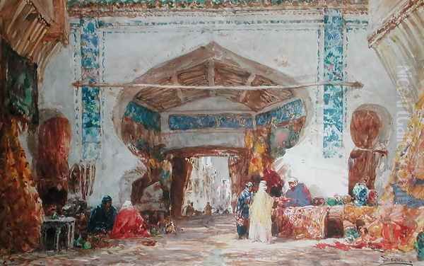 Bazaar in Constantinople Oil Painting by Felix Ziem