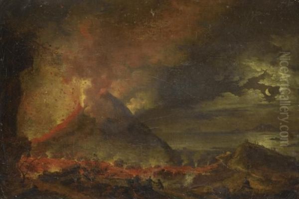 Vue Du Vesuve En Eruption Oil Painting by Pierre-Jacques Volaire