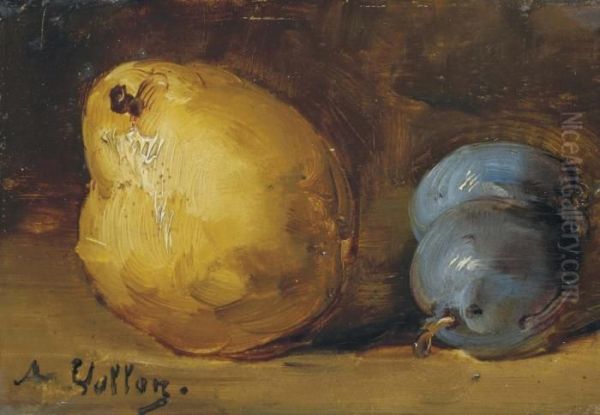 Nature Morte A La Poire Et Aux Prunes Oil Painting by Antoine Vollon