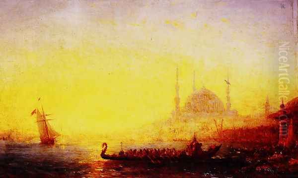 Constantinople Au Soleil Couchant Oil Painting by Felix Ziem