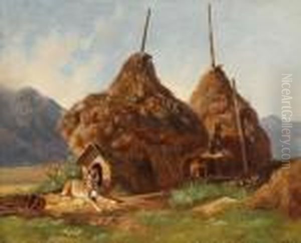 Bergachtig Landschap Oil Painting by Friedrich Johann Voltz