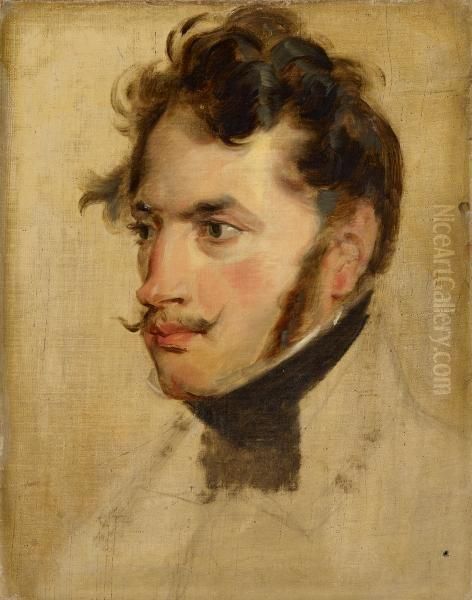 Portrait Study Of A Young Man Oil Painting by Friedrich Ritter von Amerling