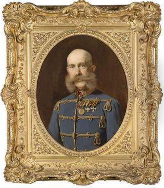 Kaiser Franz Joseph I Of Austria Oil Painting by Baron Heinrich von Angeli