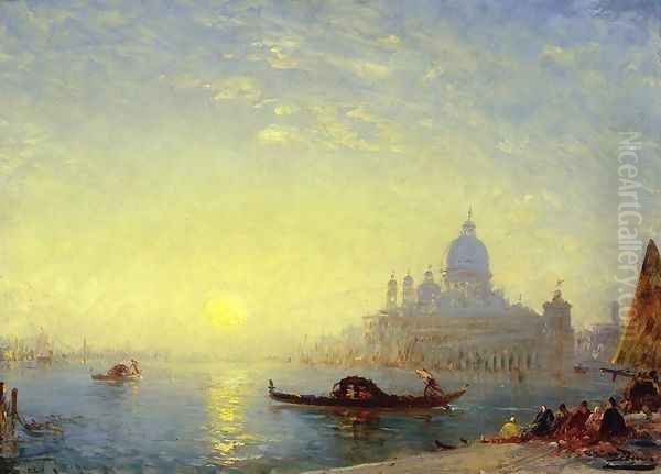 Santa Maria della Salute at Sunset Oil Painting by Felix Ziem