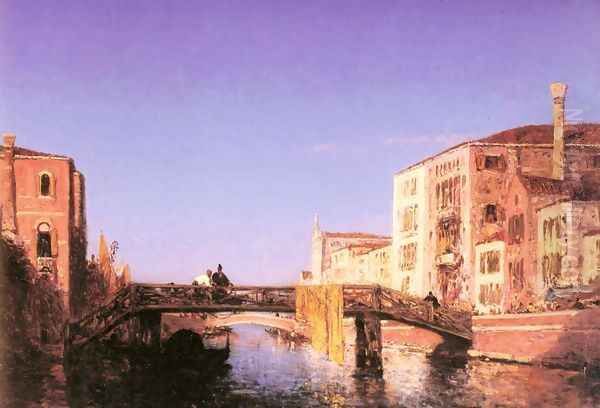 Le Pont de bois a Venise Oil Painting by Felix Ziem