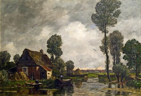 Haus Am Fluss Oil Painting by Gilbert Von Canal