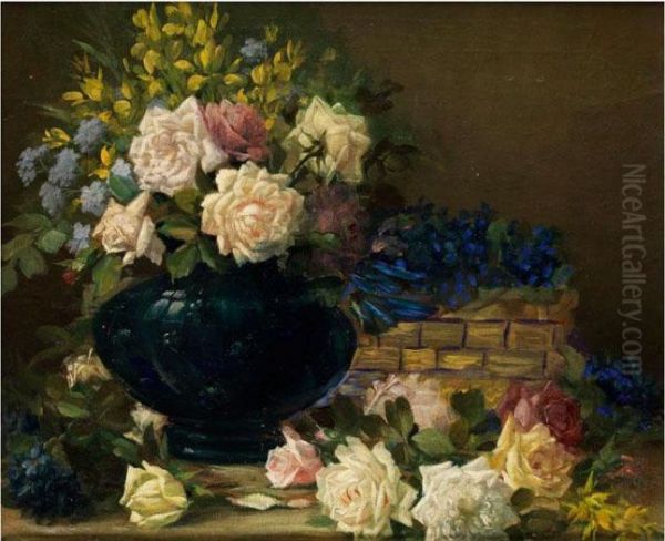 Blumenstilleben Oil Painting by Franz Von Defregger