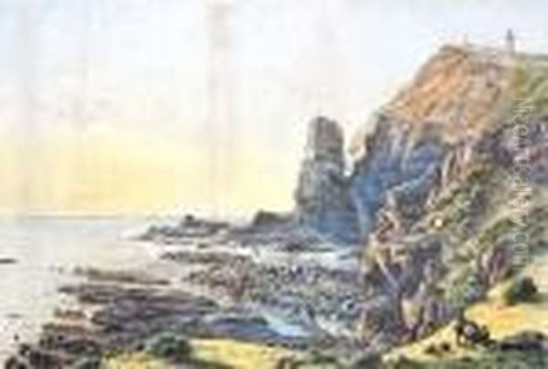 Castle Rock, Cape Schanck Oil Painting by Eugene von Guerard