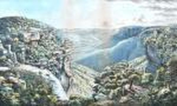 Weatherboard Falls, Nsw Oil Painting by Eugene von Guerard