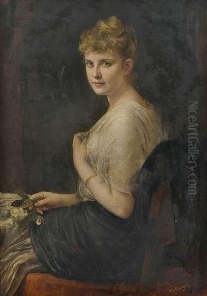 Portrait Der Eugenie Schauffelen Oil Painting by Friedrich August von Kaulbach