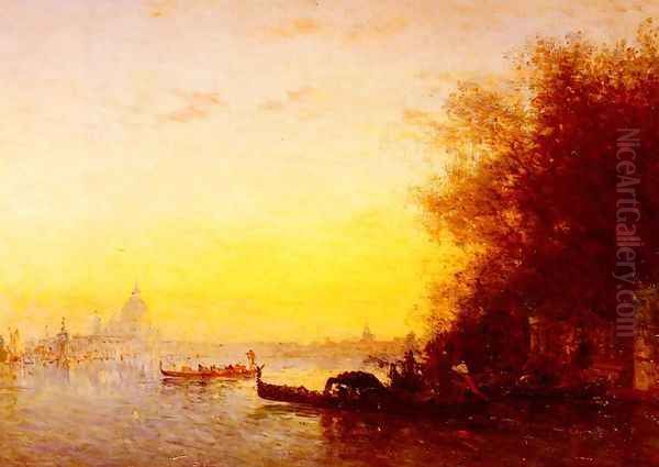 Scene Venetienne (Venetian Scene) Oil Painting by Felix Ziem