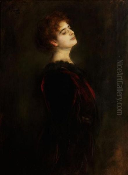 Bildnis Frau Elsa Mothwurf Oil Painting by Franz von Lenbach