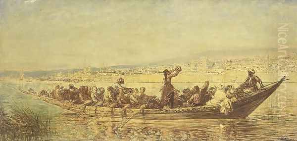 Moorish Rowers at Constantinople Oil Painting by Felix Ziem