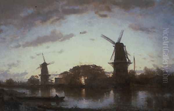 Les Bords de l'Amstel Oil Painting by Felix Ziem