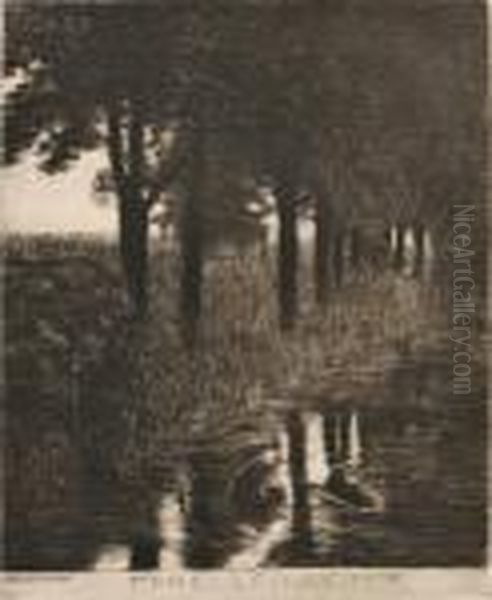 Forellenweiher Oil Painting by Franz von Stuck