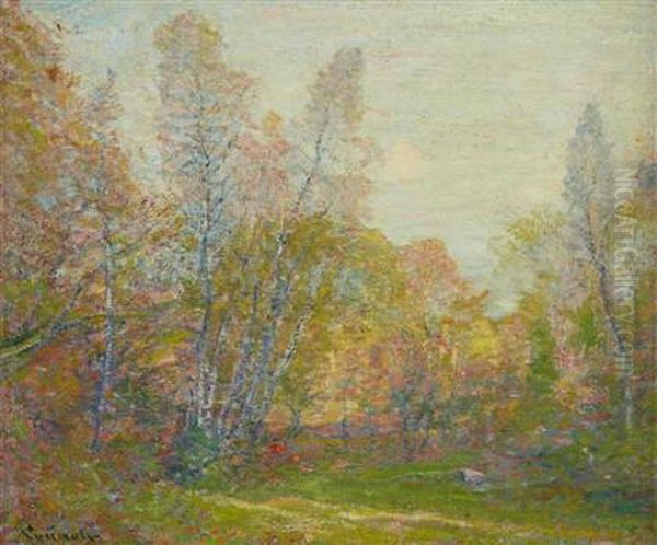 Pleasant Valley, Lyme, Connecticut Oil Painting by Robert William Vonnoh