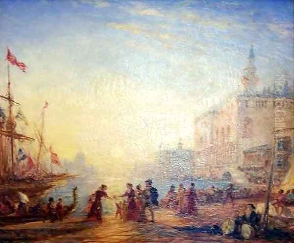 Venice Esclavons Quay Oil Painting by Felix Ziem