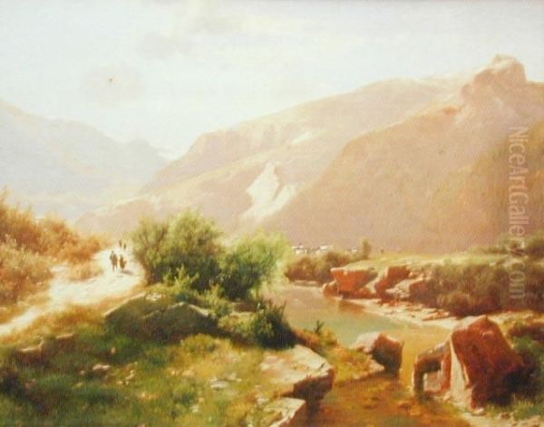 Pejzaz Oil Painting by Leopold Heinrich Voscher