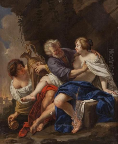 Lot E Le Figlie Oil Painting by Aubin Vouet