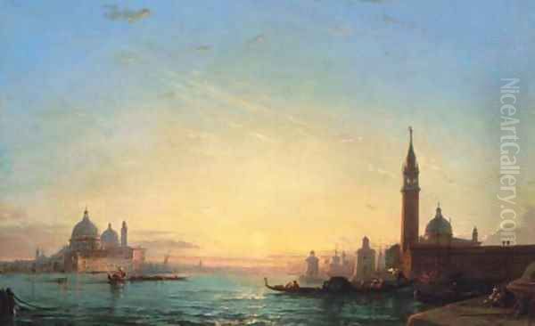 San Giorgio Maggiore et Santa Maria de la Salute Oil Painting by Felix Ziem