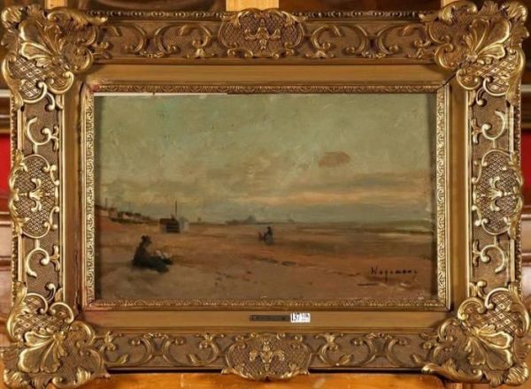 Plage Animee Oil Painting by Maurice Wagemans