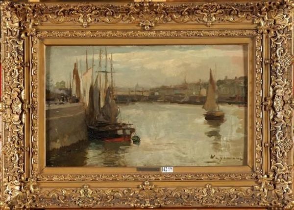 Coin De Port Anime Oil Painting by Maurice Wagemans