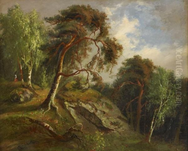 Landskap Fran Kolmarden Oil Painting by Alfred Wahlberg