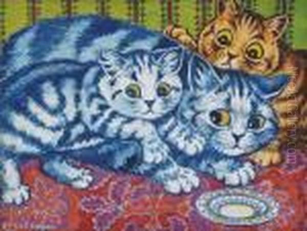 The Cat Who Got The Cream Oil Painting by Louis William Wain