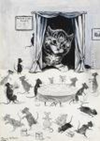 The Mouse Club Rules Oil Painting by Louis William Wain