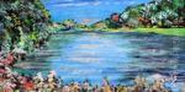 Lake Scenes Oil Painting by Louis William Wain