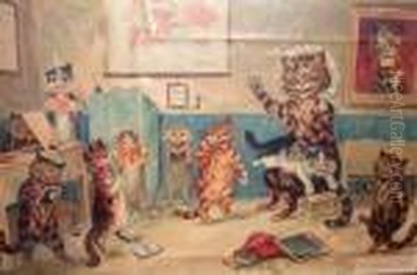 The Naughty Puss Oil Painting by Louis William Wain