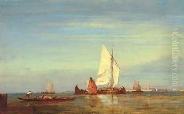 La peche au large de Burano Oil Painting by Felix Ziem