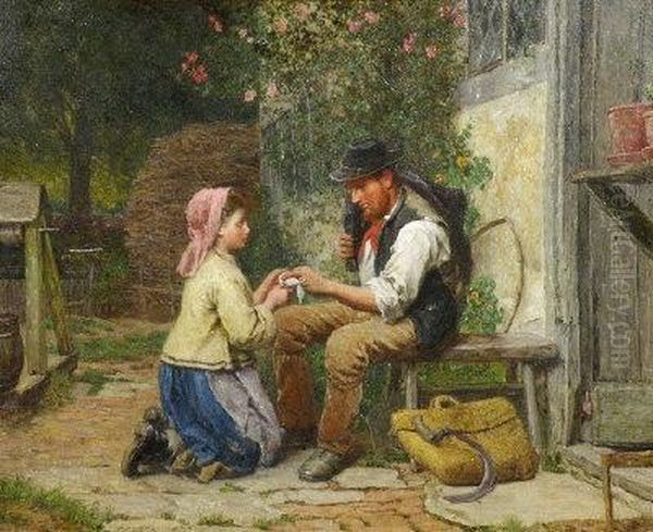 The Little Nursemaid Oil Painting by James Clarke Waite