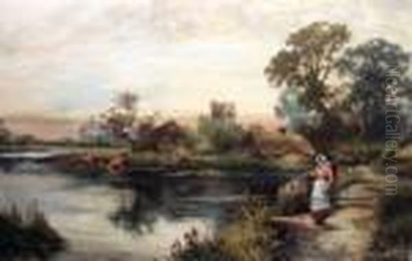 Sunset On The Avon Oil Painting by Ernst Walbourn