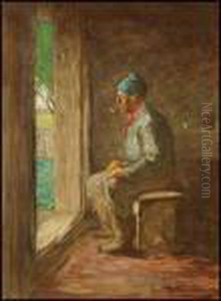 Man With A Pipe Oil Painting by Horatio Walker