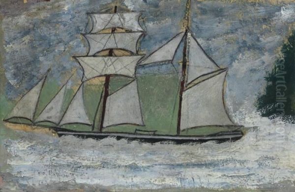 A Sailing Ship Oil Painting by Alfred Wallis