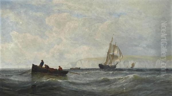 Brig Bearing Up For Folkestone Oil Painting by George Stanfield Walters