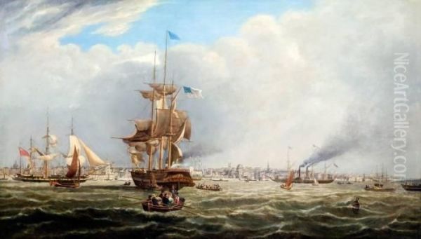 Schepen In De Haven Van Liverpool Oil Painting by Samuel Walters