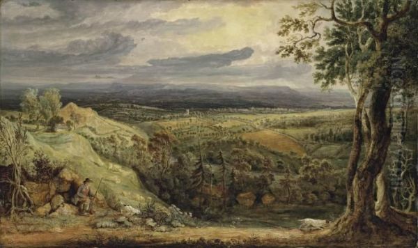 A View In Somersetshire From Fitzhead Oil Painting by James Ward