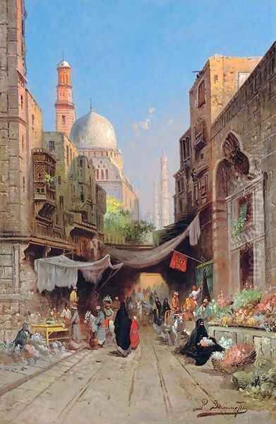 At the bazaar Oil Painting by Richard Karlovich Zommer