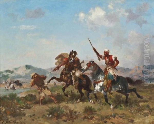 The Raiding Party Oil Painting by Georges Washington