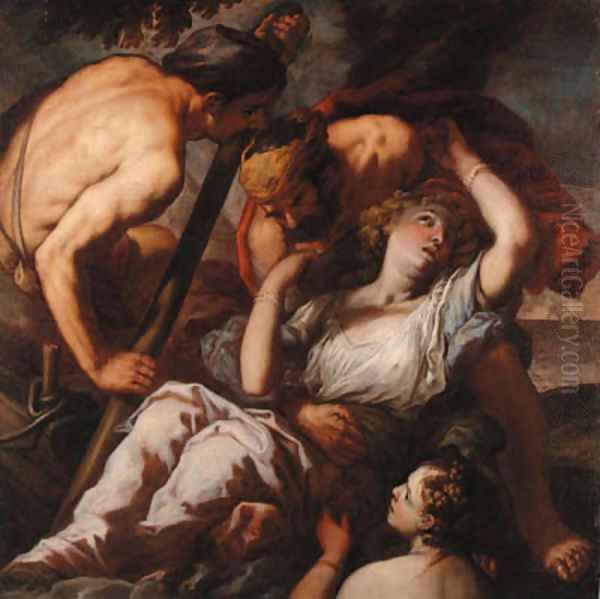 Agrippina saved from the shipwreck Oil Painting by Antonio Zanchi