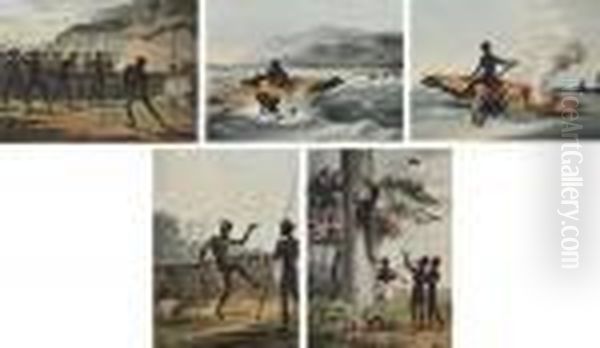 Field Sports Of The Native Inhabitants Of New South Wales Oil Painting by John Heaviside Clark