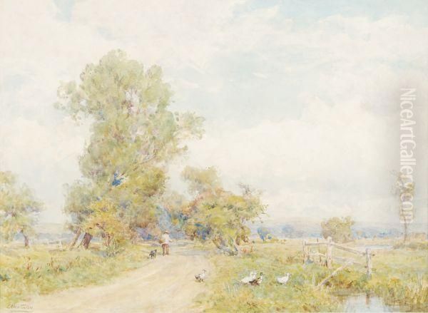 A Road Near Arundel Oil Painting by Ernest Albert Waterlow