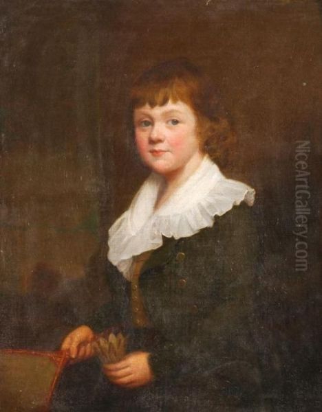 Portrait Of A Young Boy Oil Painting by George C. Watson