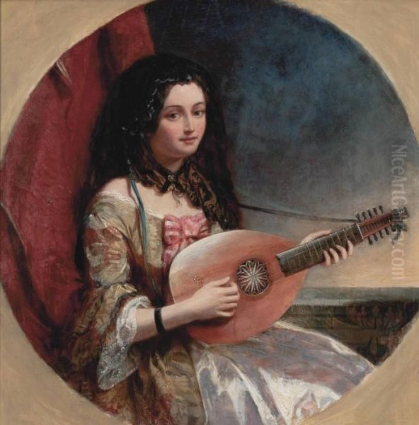 The Lute Player Oil Painting by John Dawson Watson